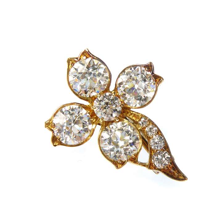 Antique diamond flowerhead brooch